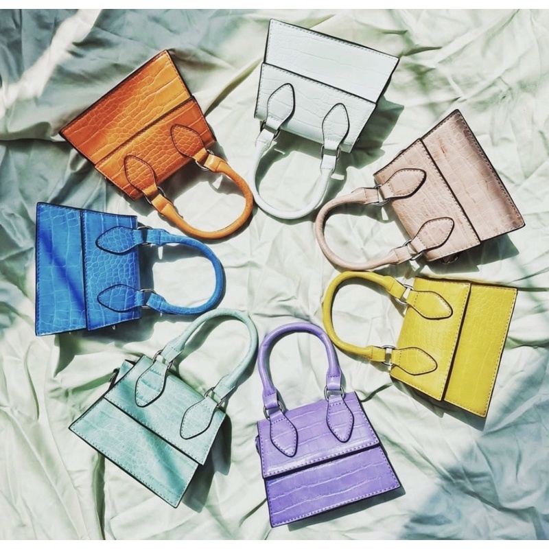 Bolsa Mini bag inspiração jacquemus estampa croco importada