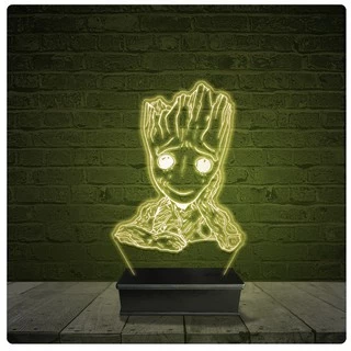 Led Luminária Acrílico Abajur - baby groot 01