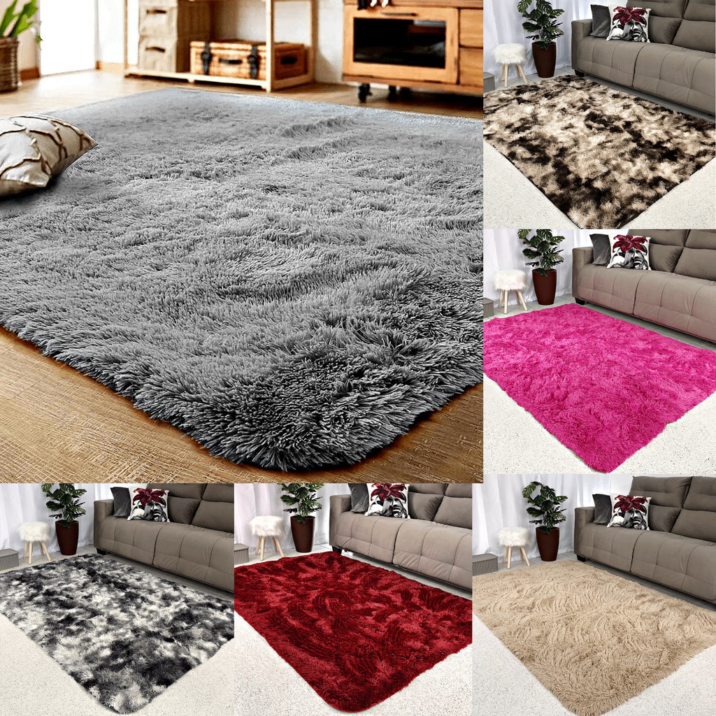 Tapete Fofo Peludo 1,50 x 2,00 Antiderrapante Macio para Sala de Jantar/Quarto/Casa
