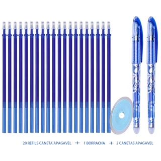 20 Refil + 2 Canetas Apagáveis + 1 Apagador Apagável