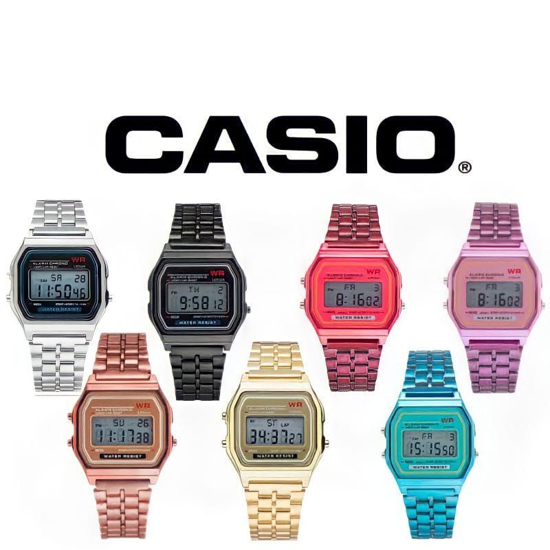 Relógio Casio Digital Feminino Fashion Coloridos Vintage Retrô WR Rosa ...