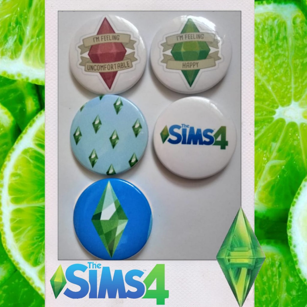 Buttons Bottons Broches The Sims 4 Plumbob Sims | Shopee Brasil