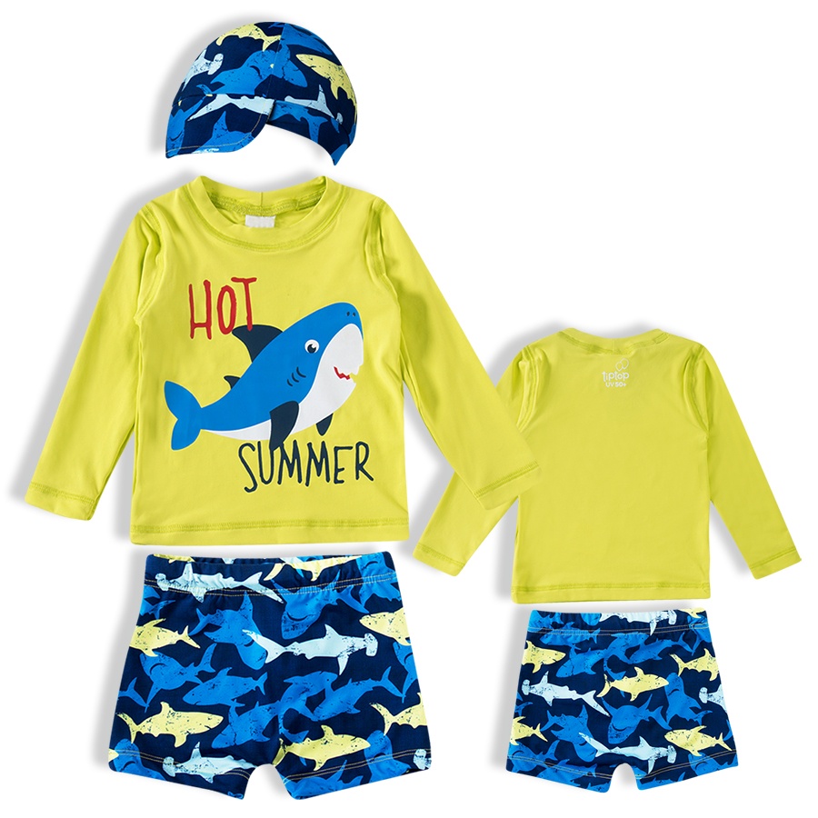 Roupa de praia infantil com proteção hot sale solar tip top