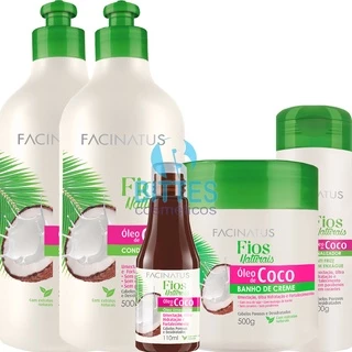 Kit Óleo de Coco Facinatus Cosméticos Nutrição Total Dos Fios Umectação e Hidratação