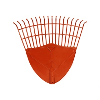 Vassoura Jardim Rastelo Plástico Folhas Grama N°18 Laranja