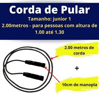 Corda de Pular Treino Funcional Academia Corda de Exercício Cordinha de  Pular Profissional - Preto