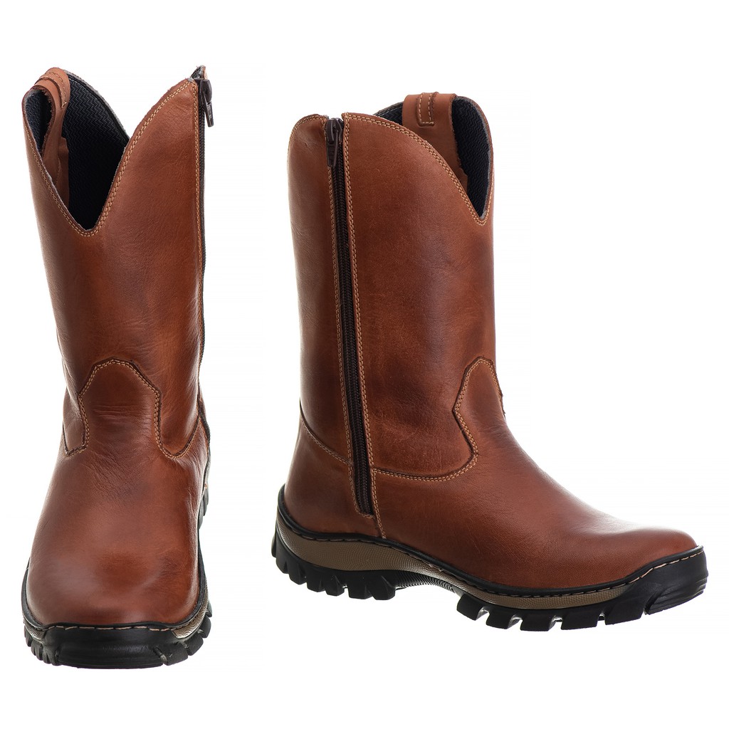 Botas masculinas de hot sale couro cano longo