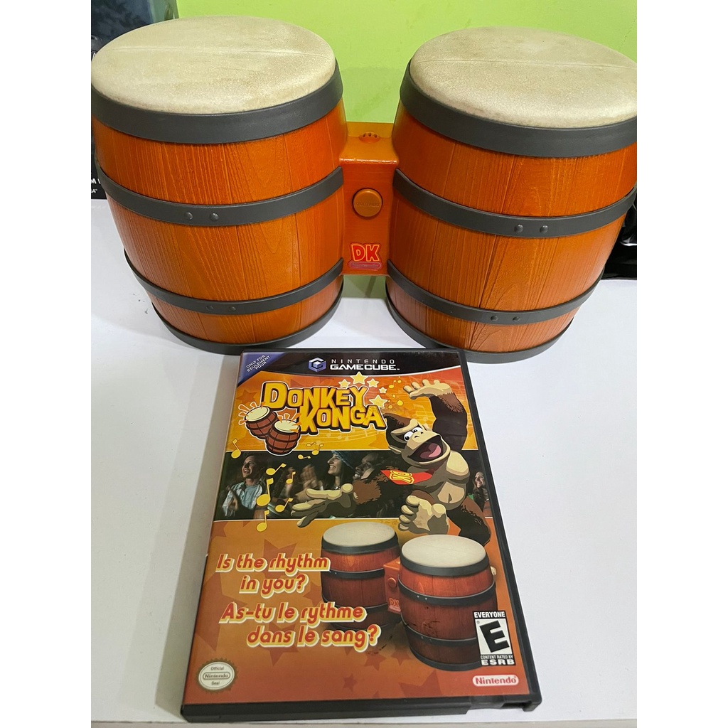 Donkey Konga Jogo + Bongo Gamecube Funcionando Perfeito - Escorrega o Preço