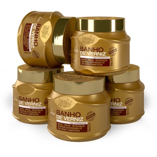 Combo Com 5 Máscaras Banho De Verniz Forever Liss 250G