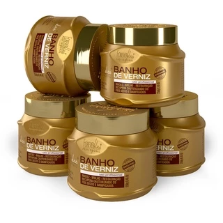 Combo Com 5 Máscaras Banho De Verniz Forever Liss 250G em Oferta na Shopee