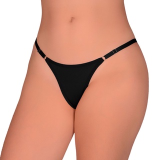 Kit 5 Calcinha Fio Dental Com Costas De Renda Frente De Microfibra Com Regulagem Lingerie