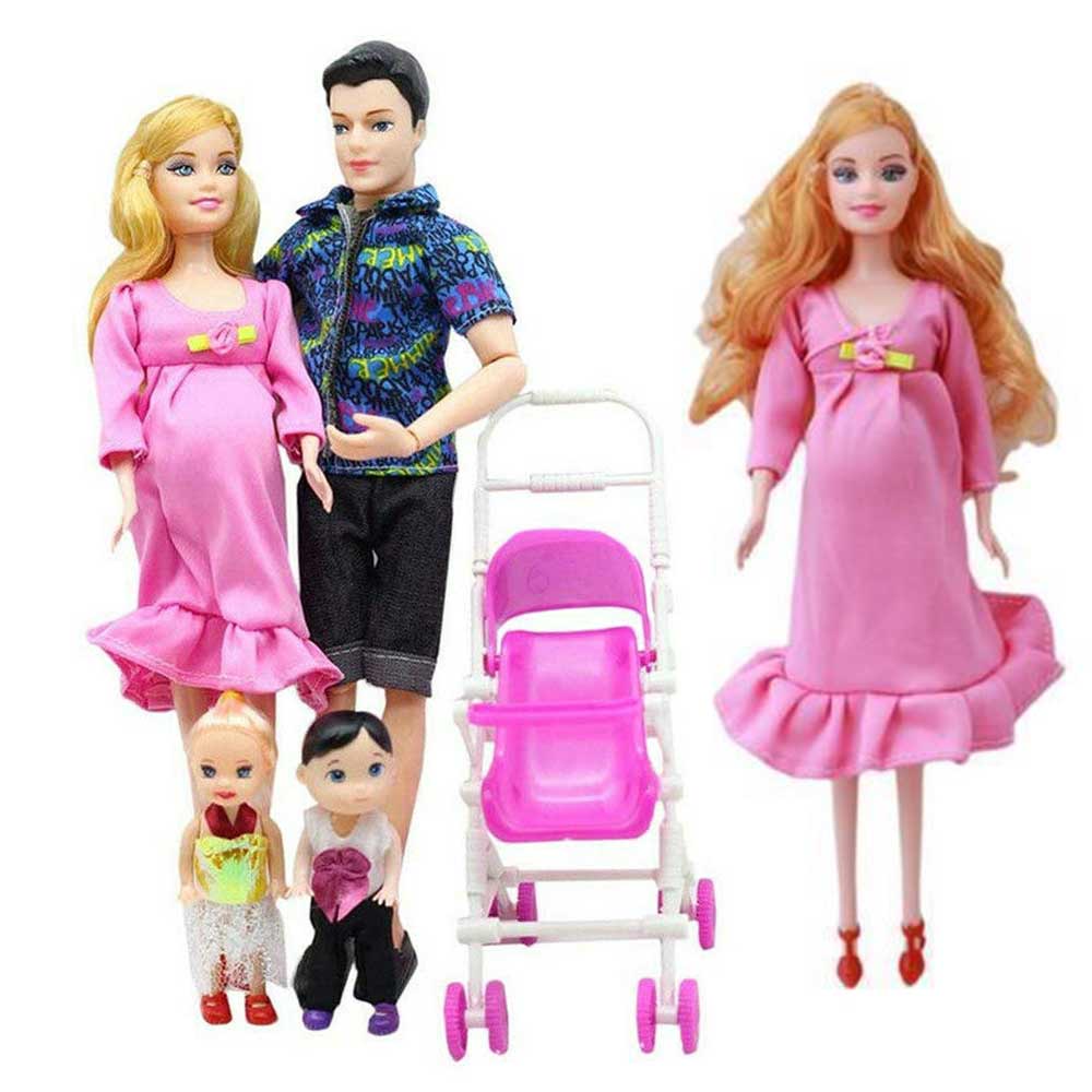 Boneca Yalili Grávida Gêmeos Articulada Estilo Barbie Lacrada Bebê