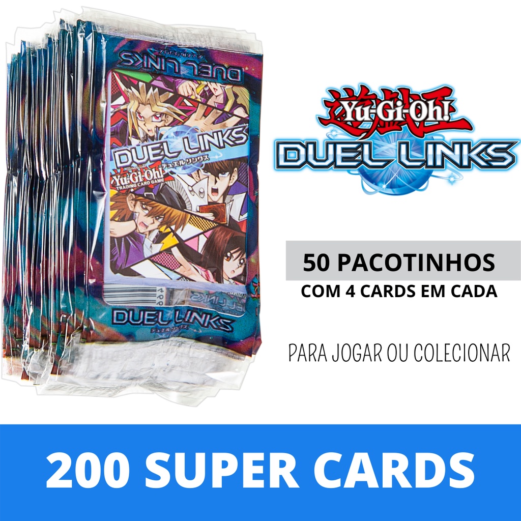 200 Cards / Cartinhas YU GI OH ! = 50 pacotinhos fechados, Bafo, Promoção, jogar, yugioh, trading card game, Duel links, Yu-GI-Oh!
