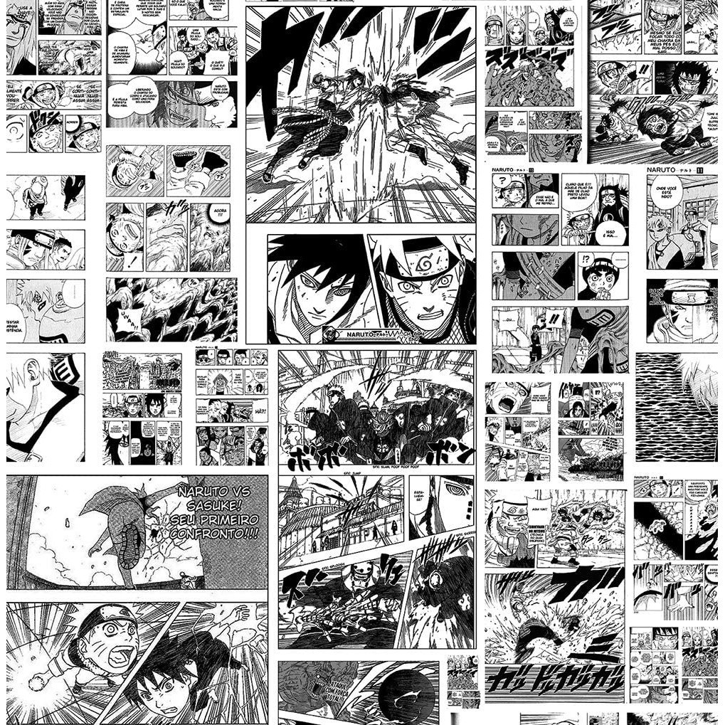 Papel De Parede Adesivo Lavável Quarto Mangá Naruto Anime 1mx50cm