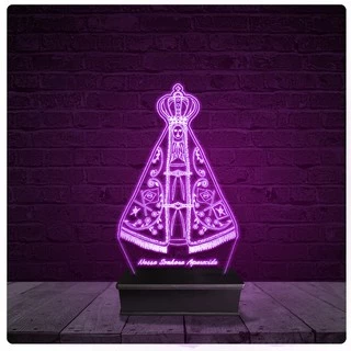 Luminária e Abajur Acrílico Led - Maria Santa Mãe de Jesus
