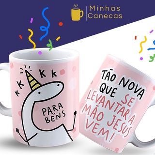 Caneca Meme Flork Feliz Aniversário - Parabéns para Tu