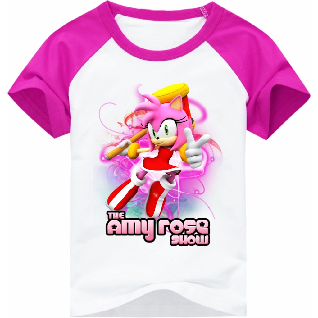 Camiseta Raglan infantil Amy Sonic Rosa - Calor desenho sonic camiseta do  personagem sonic rosa