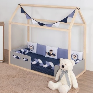 Kit de Montessoriano Urso Aviador Marinho 7Pçs