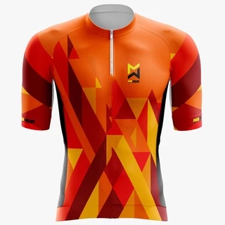 Camisa De Ciclismo Mtb Losangos Laranja Proteção Uv50