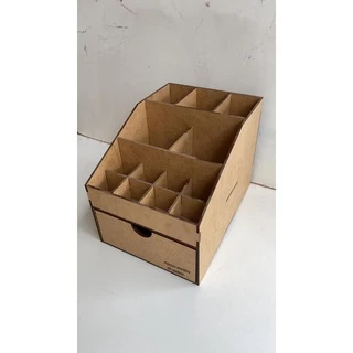 KIT 3 em 1 Porta Make, Porta Biju e Porta Pincel com Gaveta