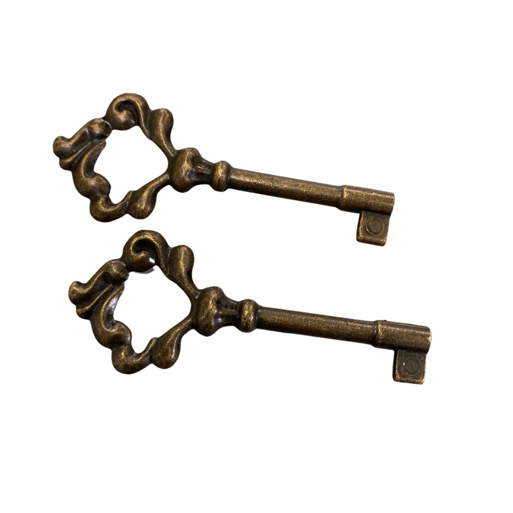 Chave modelo colonial para Fechadura Plástica de Guarda-Roupa - KIT COM DUAS UNIDADES