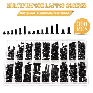 ELECTRAPICK 300 Pcs M2 M2.5 M3 Kit De Parafusos Para Computador Portátil , De Cabeça Chata Com Chave De Fenda Dell Samsung Sony IBM HP Lenovo (Preto)