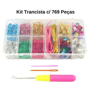 Kit Enfeite Para Trança Nagô com 769 peças.