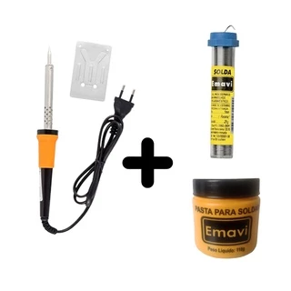 Ferro De Soldar 30w Profissional + Estanho E Pasta De Solda