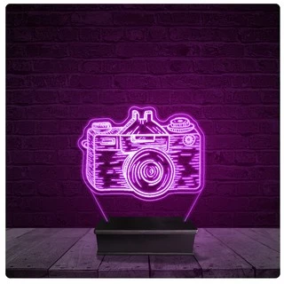 Luminária e Abajur Acrílico Led Câmera Fotografia Fotógrafo