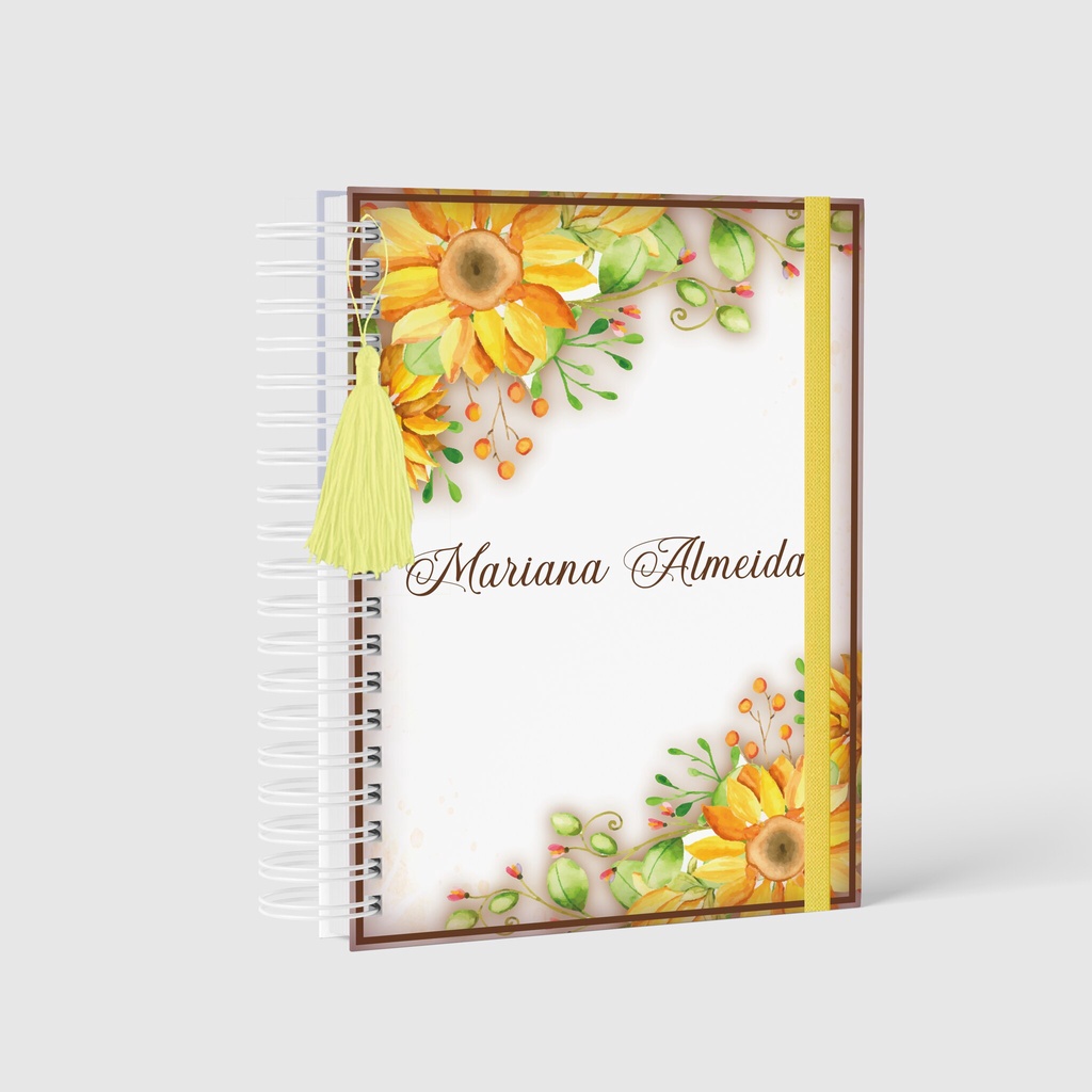 Agenda Personalizada Girassol Com Nome | Shopee Brasil