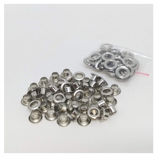 Kit 50 Ilhós E 50 Arruela 54 Latão Niquelado Não Enferruja