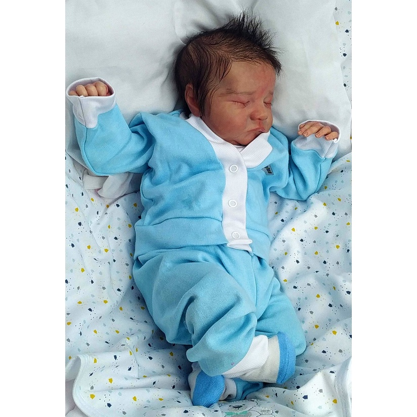 npk 55cm renascido bebê recém-nascido menino boneca loiro cabelo