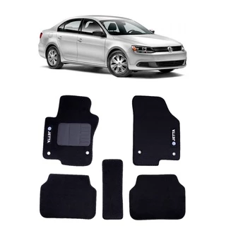 Tapetes Pretos Para Volkswagen Jetta 2011 a 2017 Com Bordados em Carpete Em estoque