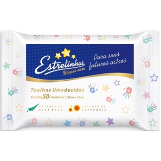 Estrelinha Toalha Umedecida com 50 unidades