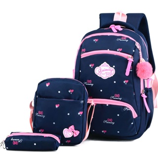 Bags 3pcs Printed School Backpacks For Girls Teenager Schoolbag Waterproof Book Bag Kids Bagpack K4KN