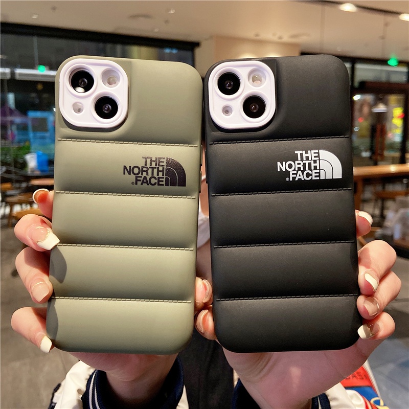 The North Face iPhone 11 1 12 13 14 15 Plus PRO MAX iPhone14Pro iPhone14  14ProMax 2em1 A Capa Macia Da Jaqueta Down