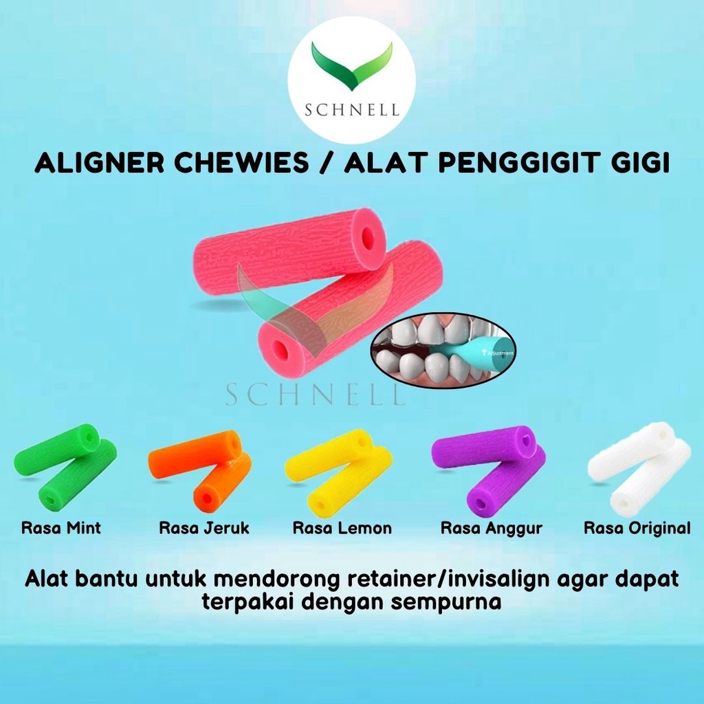 Chewies Ortodontici In Silicone Per Allineatori | Con Contenitore, Gusto Fragola | Dentali - Foto 3