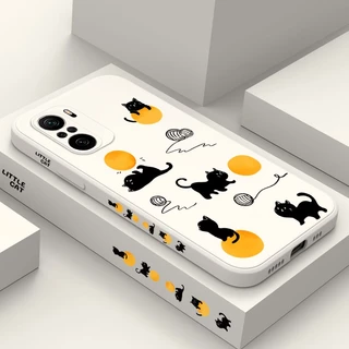 Estojo Telefônico Para Xiaomi Poco M6 X6 F6 F5 M5 M5S X5 PRO C65 4G 5G Gato Brincando Com Corda Capa Confortável