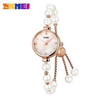 SKMEI Novo Relógio De Quartzo Pérolas De Aço Inoxidável Casal Exquisite High-End Women