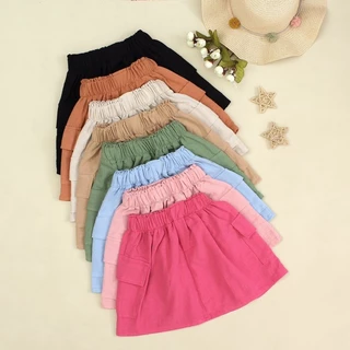 Saia cargo Infantil Yuki , Para Meninas , material De Linho bangkok , Idades De 1 A 5 Anos