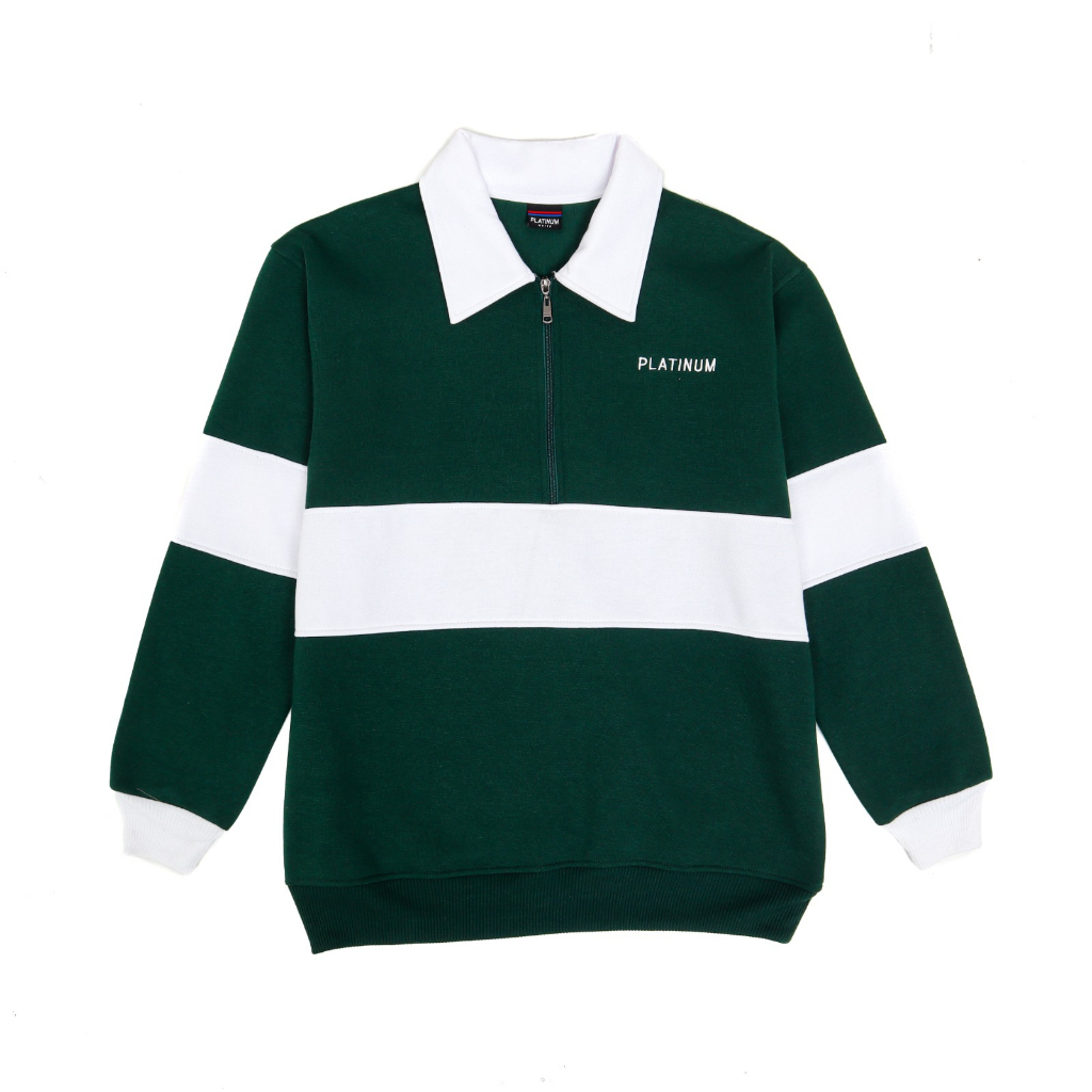 Camiseta PLATINUM WORLD Sweatshirt Crewneck HALF ZIPP Combinação De Rugby Homens-Mulheres V9