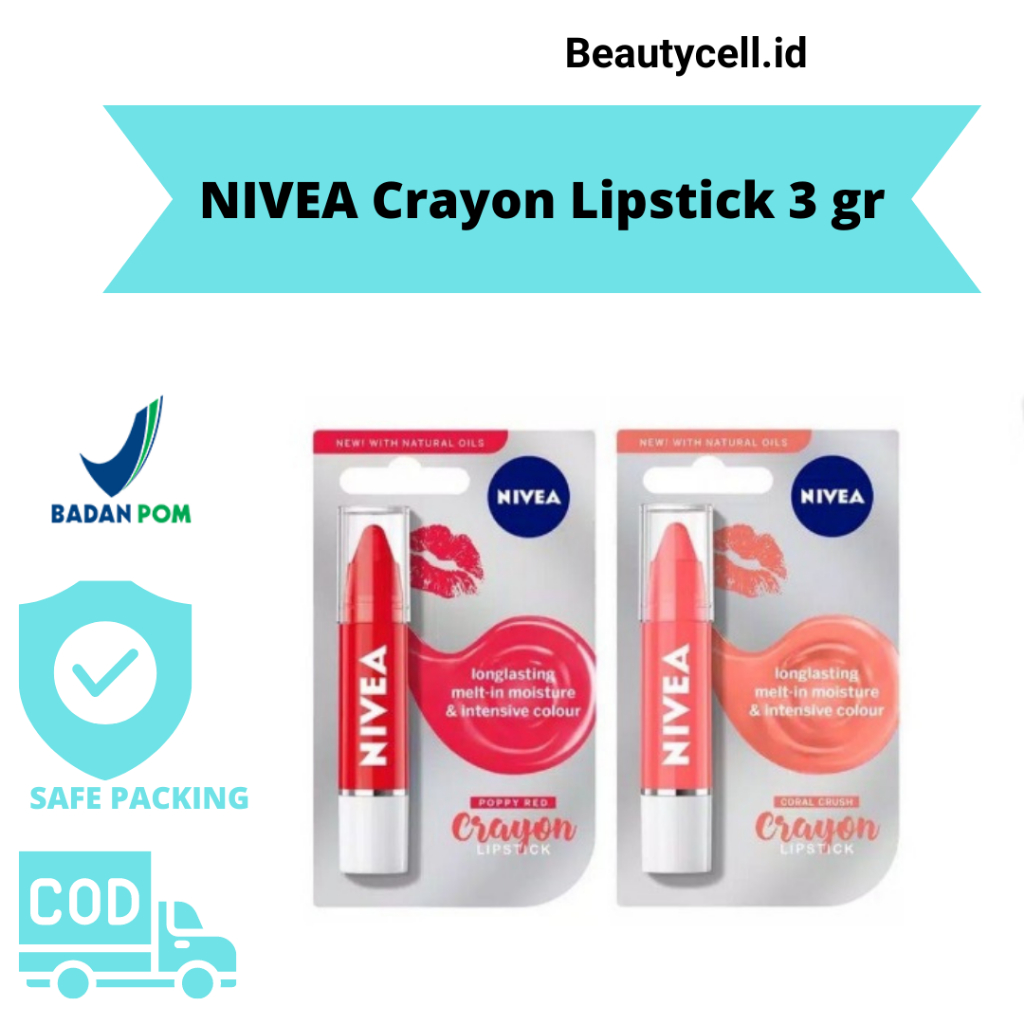 Bálsamo labial con color - NIVEA Poppy Red Crayon Lipstick