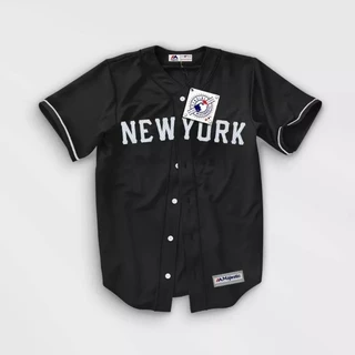 Camisa De Beisebol | Newyork Black Unisex Baseball Jersey Preto