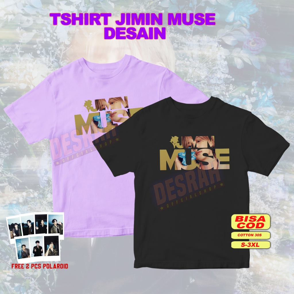 Camiseta Coreana kpop BTS jimin Álbum MUSE ver . Fotos Em Escrita (PLAROID 2pcs Grátis)