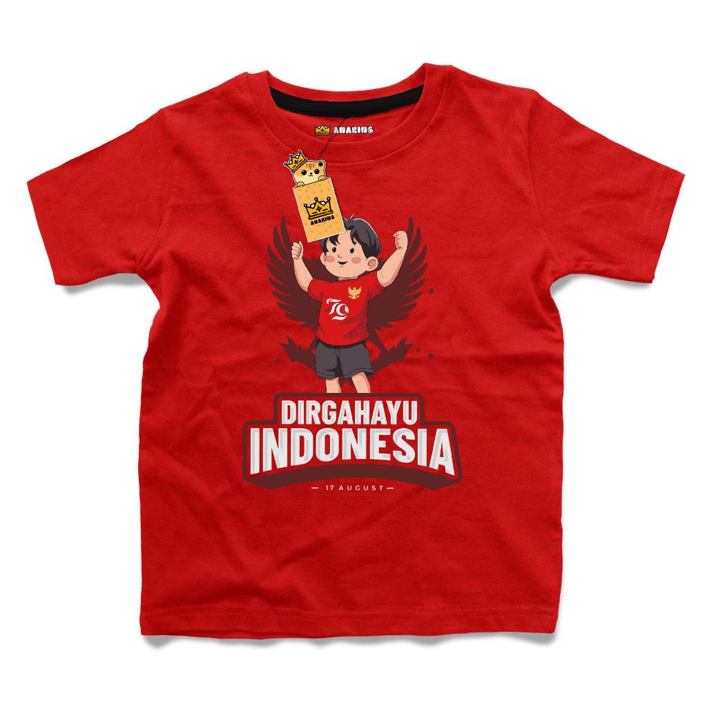 Camisetas Para Crianças MERAH Da República Indonésia 79 Aniversário Vermelho Meninas 0-8 Anos-ANKCPT-019