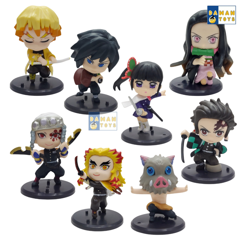 Conjunto De Bonecos De Ação Demon Slayer 8 Tanjiro Nezuko Renkoku ...