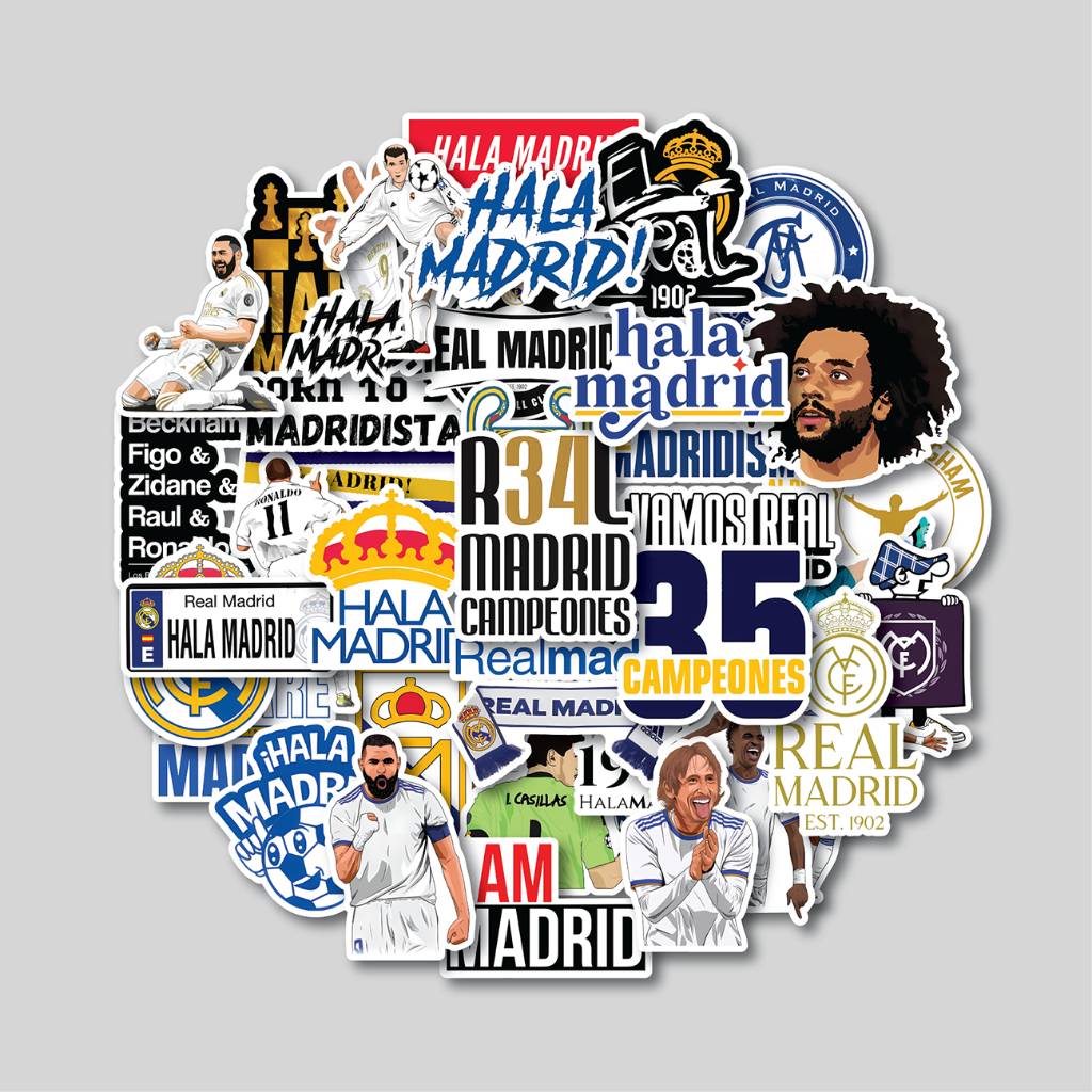 Pacote Real MADRID Sticker | Adesivo Tumbler Mala De Capacete ...