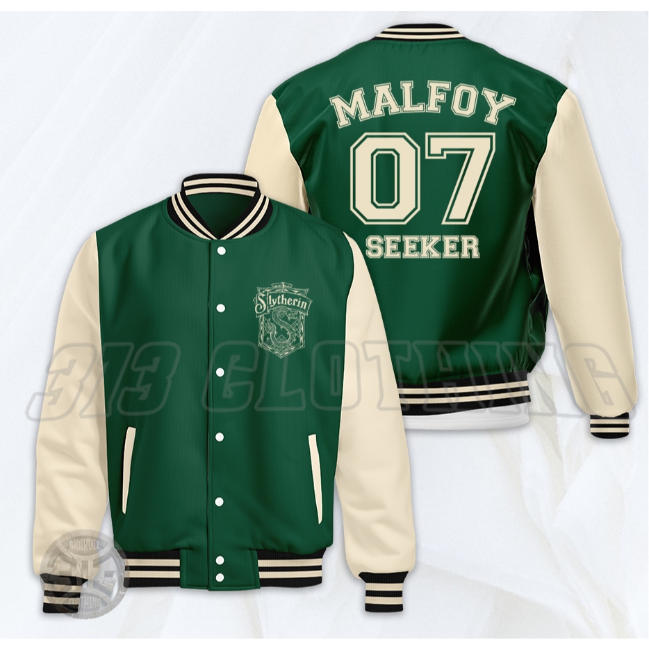 Casaco De Basebol Varsity Malfoy 07 Seeker Slytherin/Jacket Quidditch