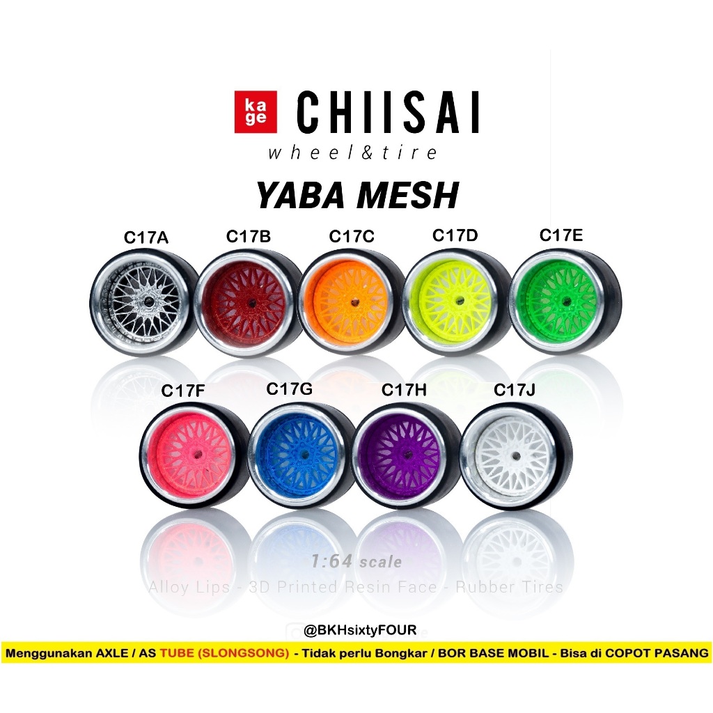 Pneus De Borracha Chiisai KAGE Modelo YABAKING MESH 10mm Eixo Tubo ...