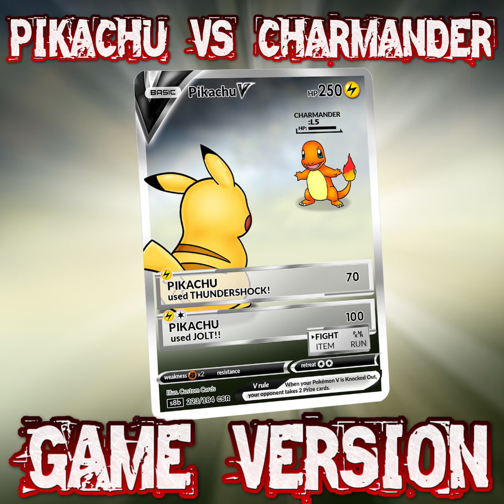 Pokémon TCG Holograma Versão Em Inglês PIKACHU VS CHARMANDER CARD | Shopee Brasil